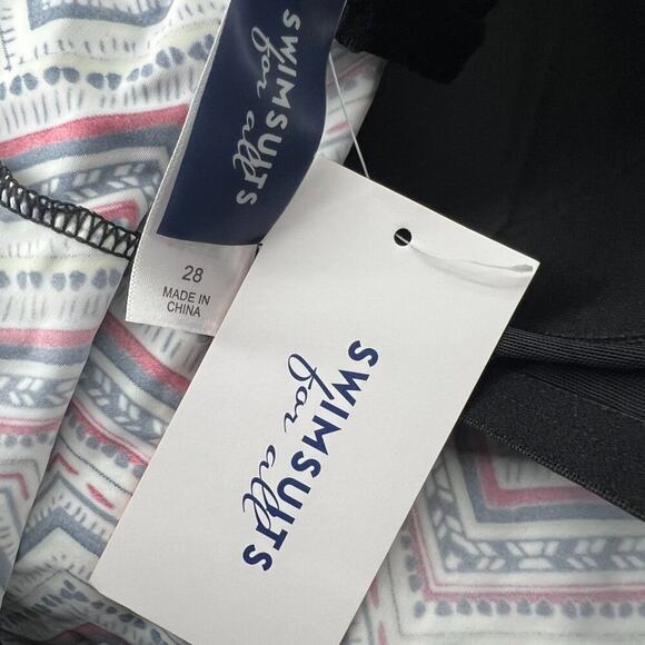 Swimsuits for All Ruffle Off Shoulder Sleeve Tankini Metallic Womens Size 28 - Picture 6 of 7